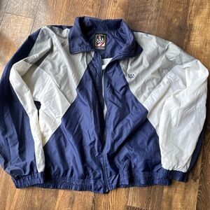 JCPenney Blue and White Windbreaker